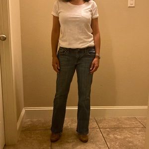Womens Old Navy Blue Jeans Bootcut Ultra Low Waist